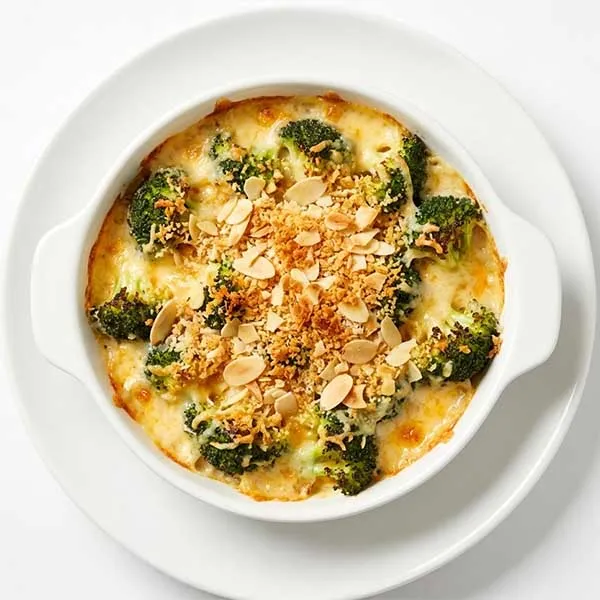 Broccoli & Cheddar Bake with Almond Crust